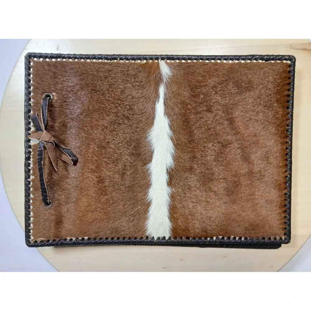 Vintage Argentine Cowhide Photo Album – Handmade Hair-on-Hide & Leather – Gaucho